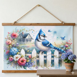 Tapisserie Suspendue Scène de clôture de jardin de la maisonnette du ge