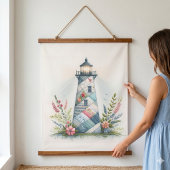Tapisserie Suspendue Scène florale côtière du phare patchwork