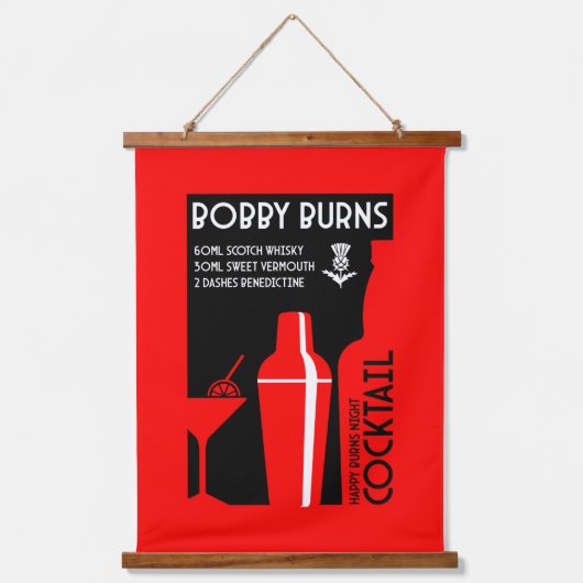 Tapisserie Suspendue Scottish Bobby Burns Whiskey Cocktail (Recto)