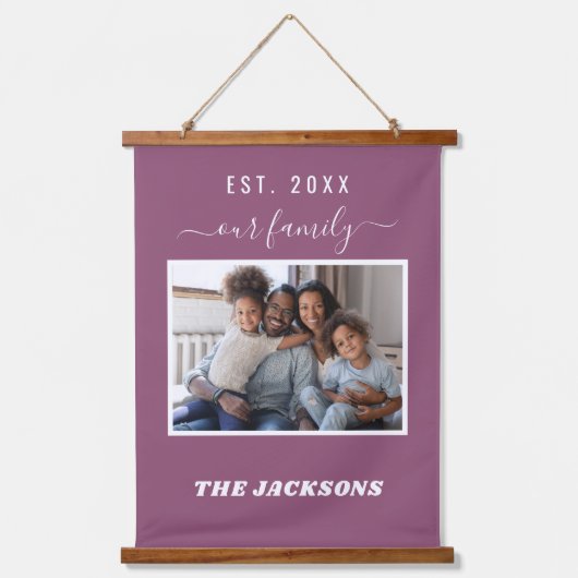 Tapisserie Suspendue Script de nom de photo violet (Recto)