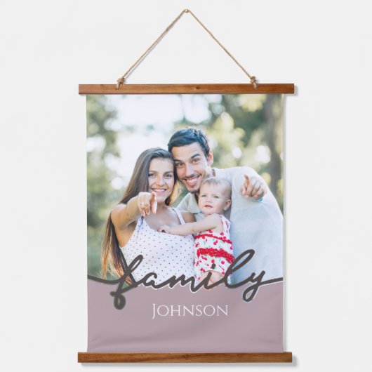 Tapisserie Suspendue Script photo de famille moderne Keepsaké tendance (Recto)