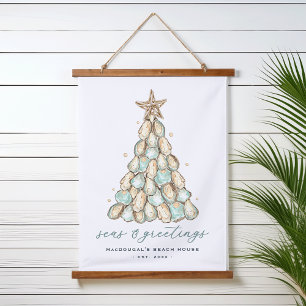 Tapisserie Suspendue "Seas & Greetings" Maison de Plage Noël Huitre