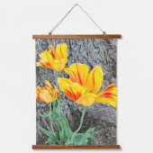 Tapisserie Suspendue Séquence de trois tulipes jaunes / (Recto)