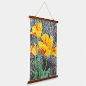 Tapisserie Suspendue Séquence de trois tulipes jaunes / (Angulaire)