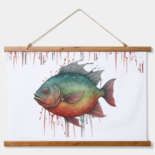 Tapisserie Suspendue Série Aquarelle : Piranha