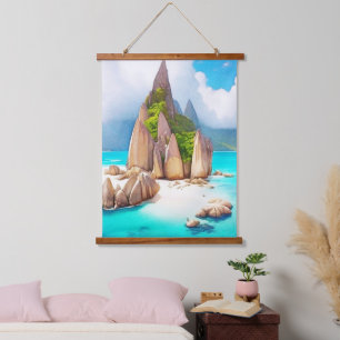 Tapisserie Suspendue Seychelles Beach Art Ocean Lover