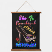 Tapisserie Suspendue She Is Beautiful Strong Unstoppable (Recto)