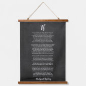 Tapisserie Suspendue Si Poème de Rudyard Kipling noir et blanc (Recto)