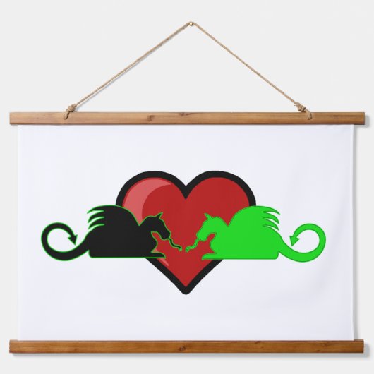 Tapisserie Suspendue Silhouette Dragon Love (Devant)