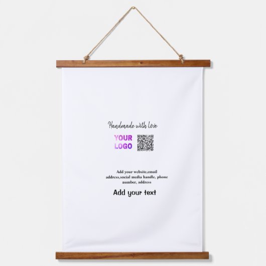 Tapisserie Suspendue Simple code QR minimal ajouter un logo nom de code (Recto)