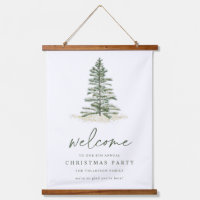 Simple enseigne de bienvenue de Noël à feuilles pe