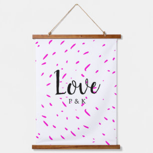 Tapisserie Suspendue Simple minimal pink abstract love background name