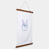 Tapisserie Suspendue simple minimum ajouter nom monogramme violet vert  (Angulaire)