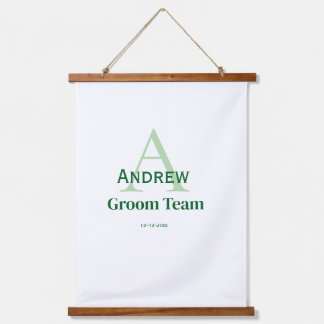 Tapisserie Suspendue simple monogramme personnalisé groomsmen