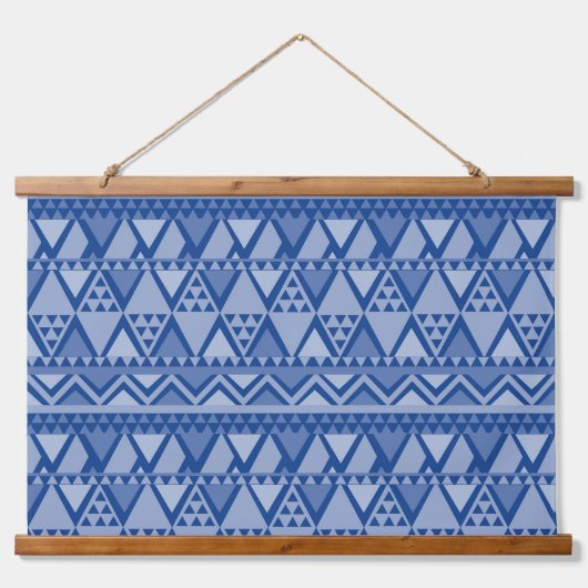 Tapisserie Suspendue Simple Motif d'art tribal bleu (Devant)