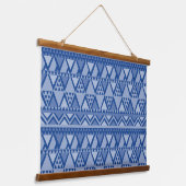Tapisserie Suspendue Simple Motif d'art tribal bleu (Angulaire)