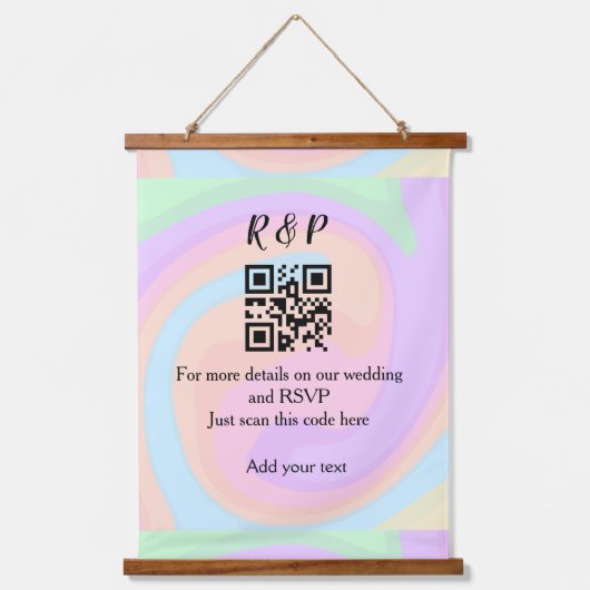 Tapisserie Suspendue site web de mariage rsvp q r code ajouter nom text (Recto)