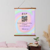 Tapisserie Suspendue site web de mariage rsvp q r code ajouter nom text (Chambre à coucher)