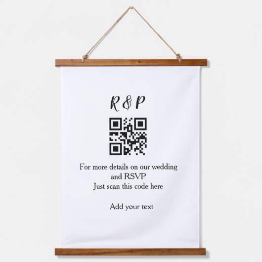 Tapisserie Suspendue Site web de mariage rsvp q r code ajouter nom text (Recto)