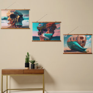 Tapisserie Suspendue Skull on the beach