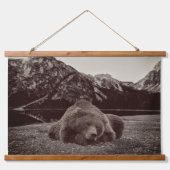 Tapisserie Suspendue Sleepy Bear Mountain Rustic Cabine (Devant)