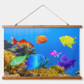 Tapisserie Suspendue SlipperyJoe's Fish Pride tropicale vert bleu pourp (Devant)