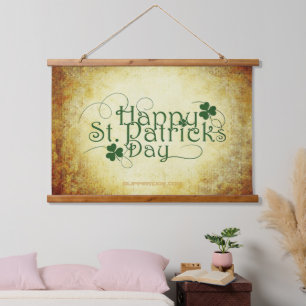 Tapisserie Suspendue SlipperyJoe's Happy St. Patrick's Day trois feuill
