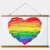 Tapisserie Suspendue SlipperyJoe's Pride Heart Scribbles forme de coeur (Devant)