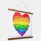 Tapisserie Suspendue SlipperyJoe's Pride Heart Scribbles forme de coeur (Angulaire)