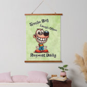Tapisserie Suspendue "Souriez gros, riez souvent, répétez quotidienneme (Chambre à coucher)