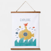 Tapisserie Suspendue Sous-marin à doodle mignon | Explorer (Recto)