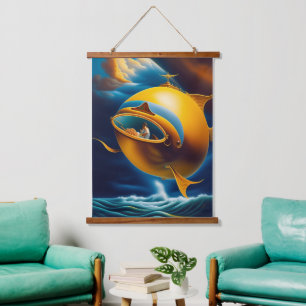 Tapisserie Suspendue Sous-marin surréaliste Abstrait Ocean Life
