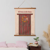 Tapisserie Suspendue Southwest Chile Wreath on Rustic Red Wood Door (Chambre à coucher)