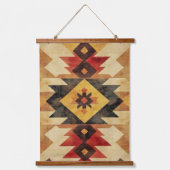 Tapisserie Suspendue Southwestern Geometric Aztec Pattern Rust Red Gold (Recto)