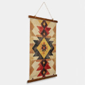 Tapisserie Suspendue Southwestern Geometric Aztec Pattern Rust Red Gold (Angulaire)