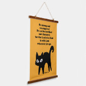 Tapisserie Suspendue Soyez forte et courageuse Chat Noir (Angulaire)