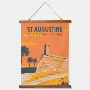 Tapisserie Suspendue St Augustine Florida Travel Art Vintage