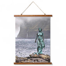 statue élégante de sirène de bronze