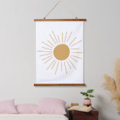Tapisserie Suspendue style soleil bohème, soleil boho, soleil boho (Chambre à coucher)
