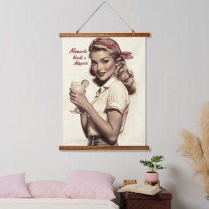 Tapisserie Suspendue Style vintage d'enclos : Mamacita a besoin d'une M