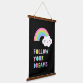 Tapisserie Suspendue Suivez vos rêves Cute Rainbow Cloud (Angulaire)