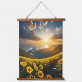 Tapisserie Suspendue Sunflower Field Blue Sky Chatoyant Soleil Océan