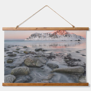 Tapisserie Suspendue Sunrise Flakstad et Skagsanden Beach