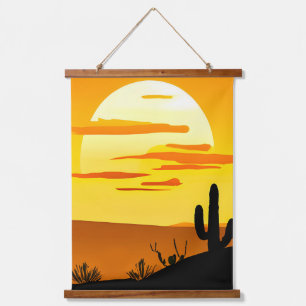 Tapisserie Suspendue Sunset du désert du sud-ouest avec Cactus