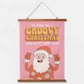 Tapisserie Suspendue Super Noël Joyeux Père Noël Funny Retro Hippie (Recto)