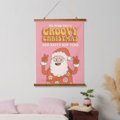 Tapisserie Suspendue Super Noël Joyeux Père Noël Funny Retro Hippie (Chambre à coucher)