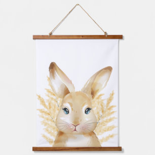 Tapisserie Suspendue Superbe Bunny Jaune Bois Bois Décor De La Salle