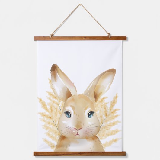 Tapisserie Suspendue Superbe Bunny Jaune Bois Bois Décor De La Salle (Recto)