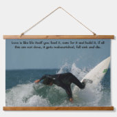 Tapisserie Suspendue Surfer Tombant dans le Surf (Devant)