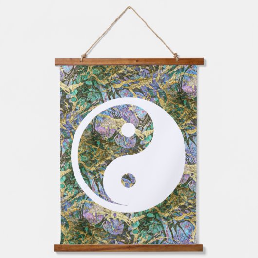 Tapisserie Suspendue Symbole Yin Yang - tatouage solide design 2 (Recto)